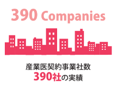 産業医契約事業者数390社の実績